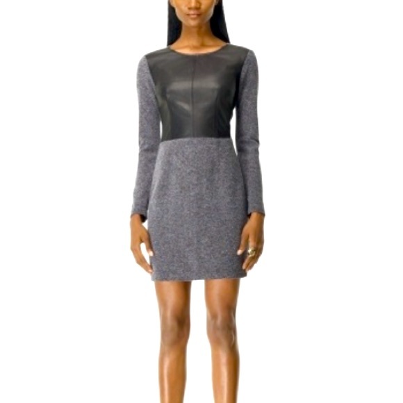 CLUB MONACO Dayna Dress Leather Tweed - Picture 1 of 3